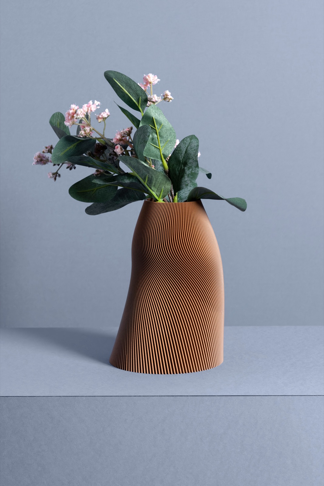 Tall green 3D printed vase