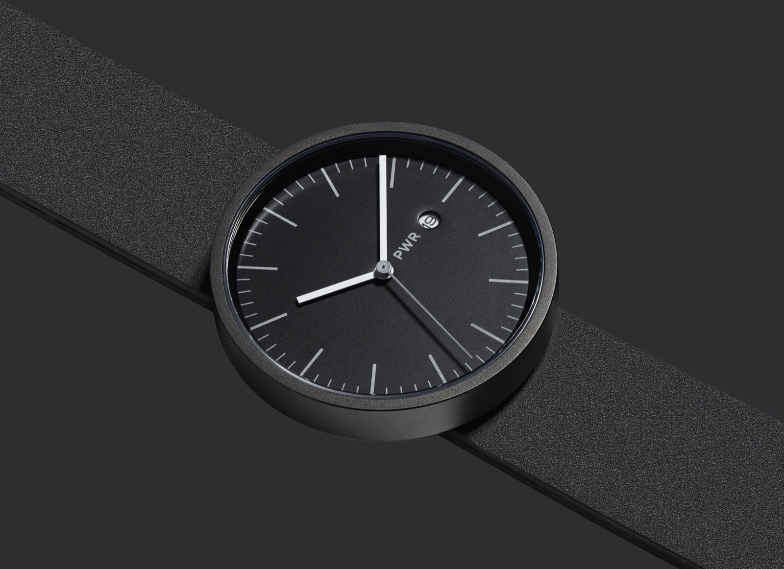 Black PWR watch with charging strap